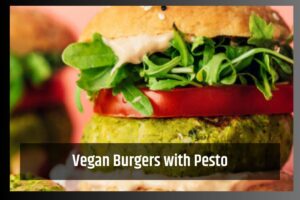 Vegan Burgers with Pesto and Balsamic Aioli